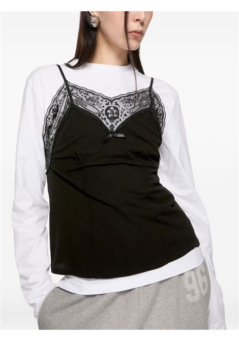 top lace strap blouse donna nera ACNE STUDIOS | AC0741900